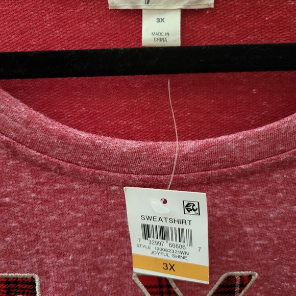 Style & Co Plus Size Shirt Top Women's 3X Red JOYFUL Positive Graphic NWT - Picture 3 of 3